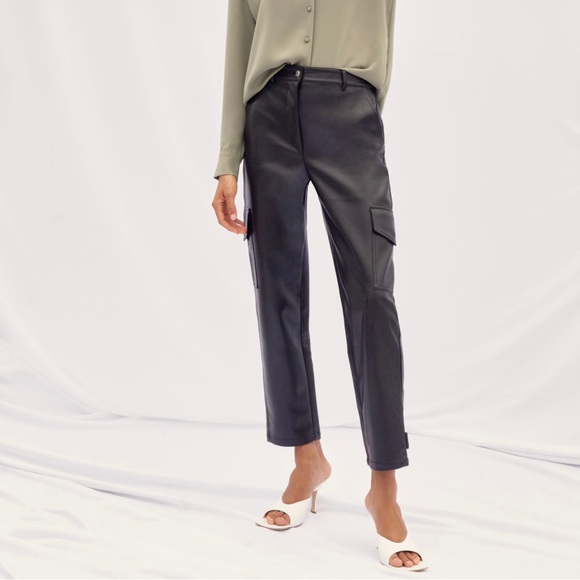 Aritzia Wilfred Vegan Leather Cargo Pant, High Waisted - Picture 1 of 15
